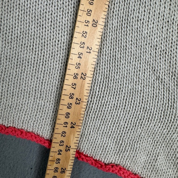 Natural Life Smiley Face Oversized Knit Sweater Gray Pink L/XL Retro Striped - Picture 7 of 7